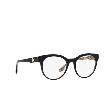 Lunettes de vue Dolce & Gabbana DG3334 3299 top black on leo brown - Vue trois quarts
