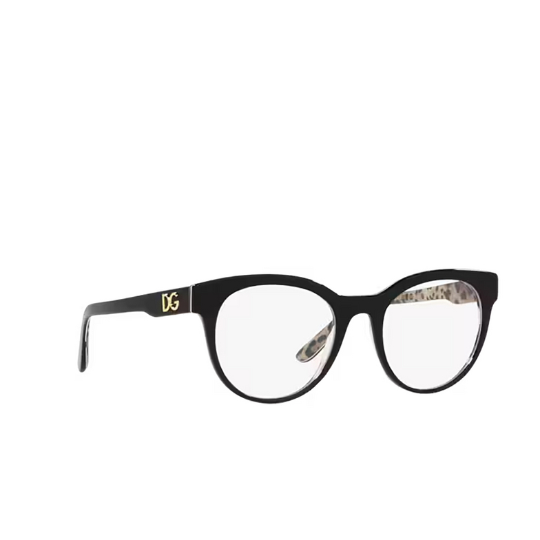 Dolce & Gabbana DG3334 Eyeglasses 3299 top black on leo brown - 2/4