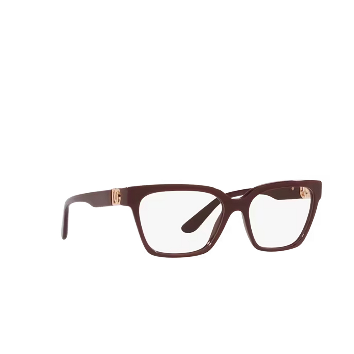 Dolce & Gabbana DG3343 Eyeglasses 3091 Bordeaux - three-quarters view