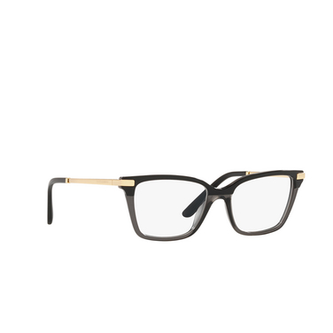 Dolce & Gabbana DG3345 Eyeglasses 3246 black / transparent black - three-quarters view