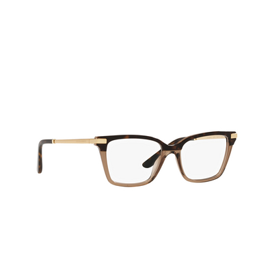 Dolce & Gabbana DG3345 Eyeglasses 3256 havana / transparent brown - three-quarters view
