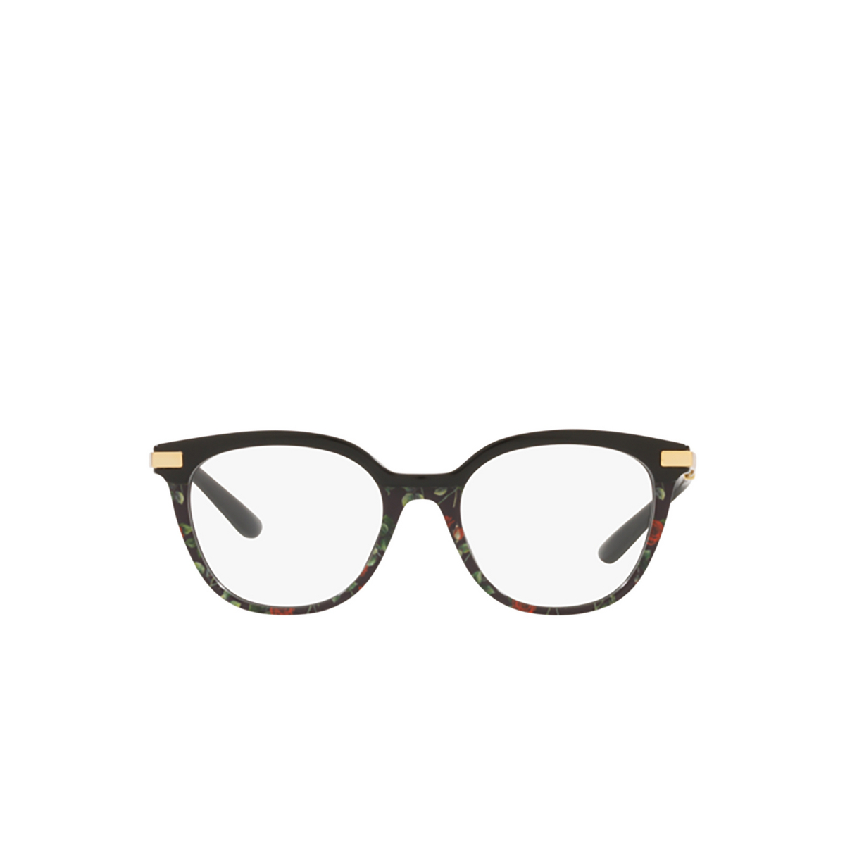 Occhiali da vista Dolce & Gabbana DG3346 3317 Black / Red Roses Print - frontale