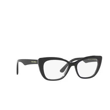 Dolce & Gabbana DG3360 Eyeglasses 3246 black/transparent grey - three-quarters view