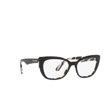 Dolce & Gabbana DG3360 Eyeglasses 3372 top black on zebra - three-quarters view