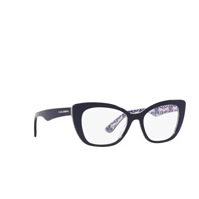Dolce & Gabbana DG3360 Eyeglasses 3414 blue on blue maiolica - 2/4