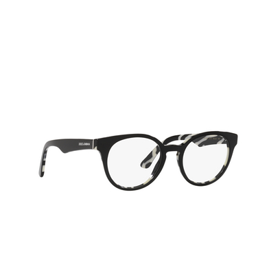 Dolce & Gabbana DG3361 Eyeglasses 3372 top black on zebra - three-quarters view
