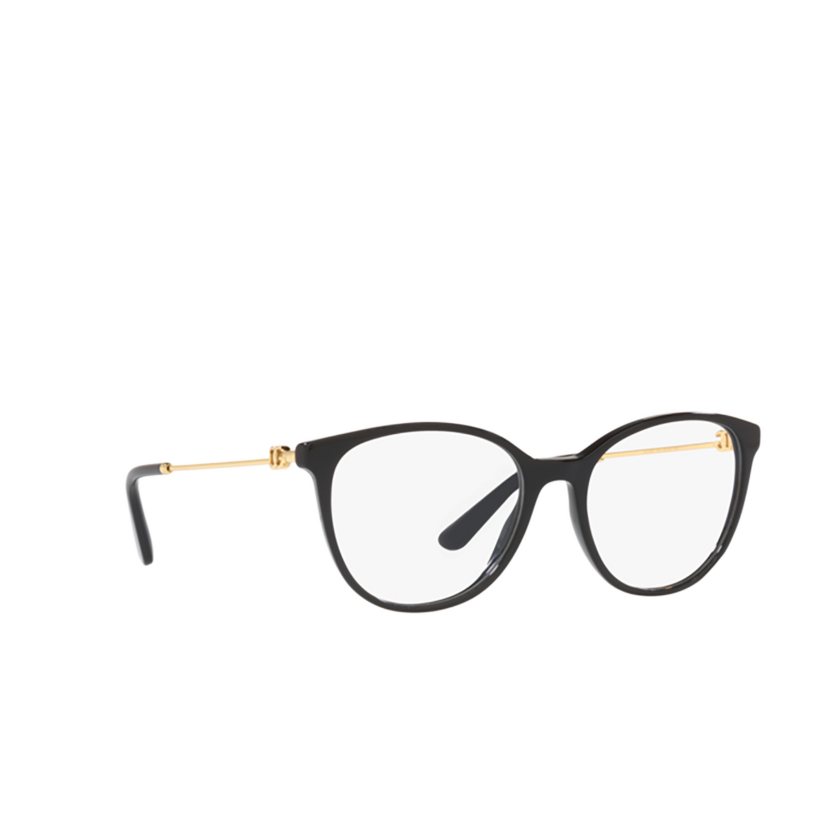 Dolce & Gabbana DG3363 Eyeglasses 501 Black - three-quarters view