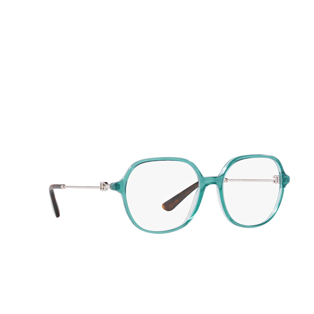 Dolce & Gabbana DG3364 Eyeglasses 3406 Fleur Azure - three-quarters view