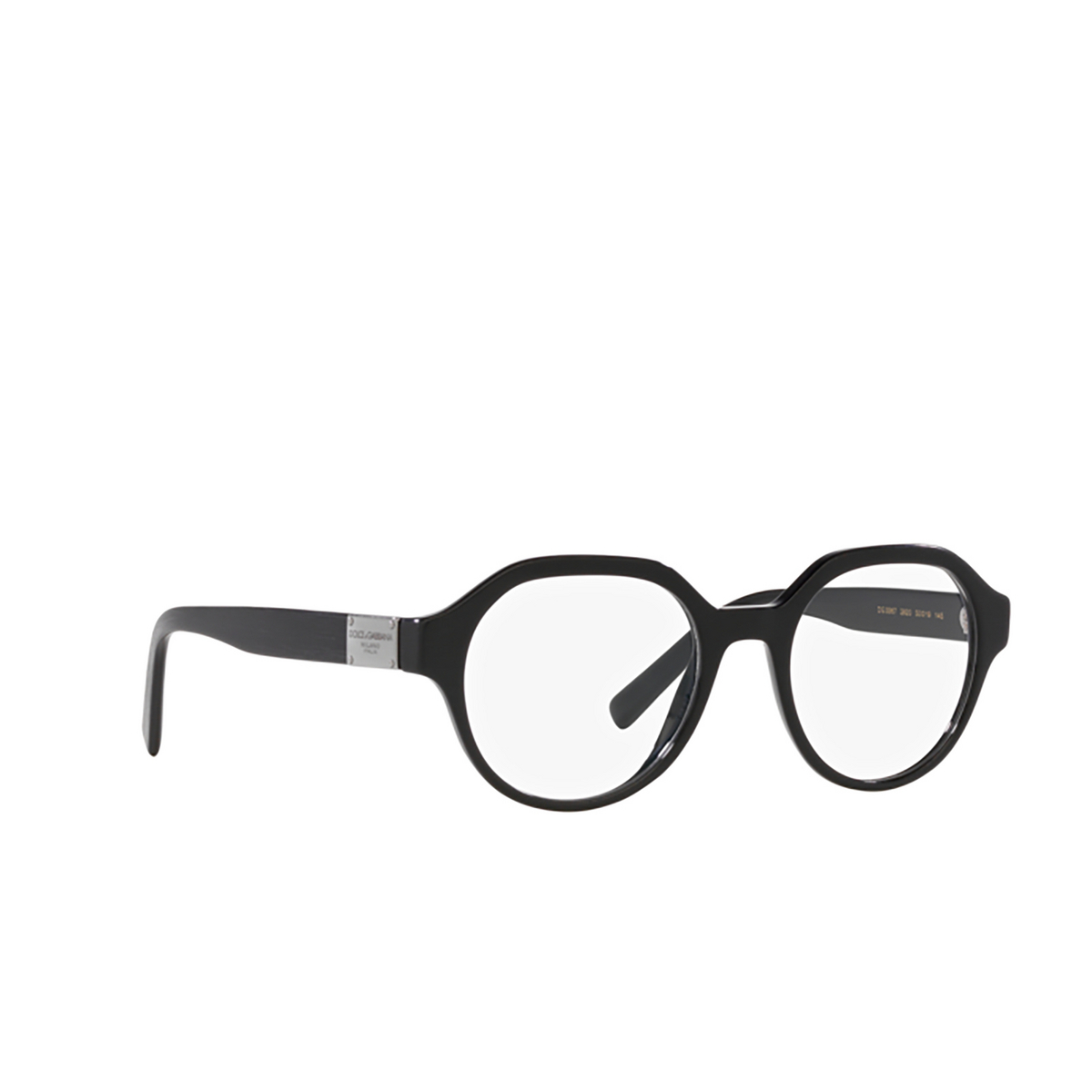 Dolce & Gabbana DG3367 Eyeglasses 2820 Brushed Black - three-quarters view