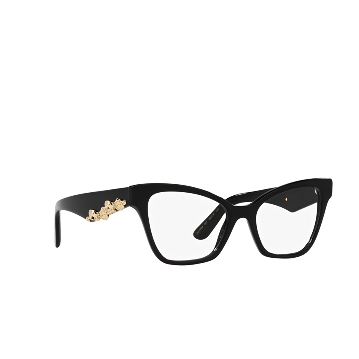 Dolce & Gabbana DG3369 Eyeglasses 501 Black - three-quarters view