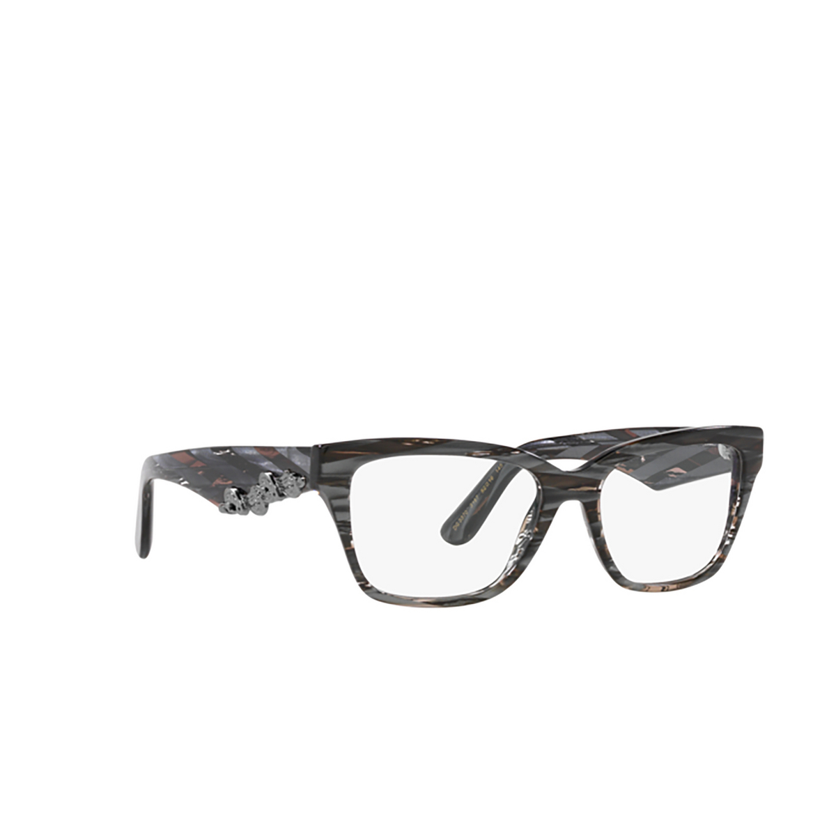 Dolce & Gabbana DG3370 Eyeglasses 3187 Striped Black - three-quarters view