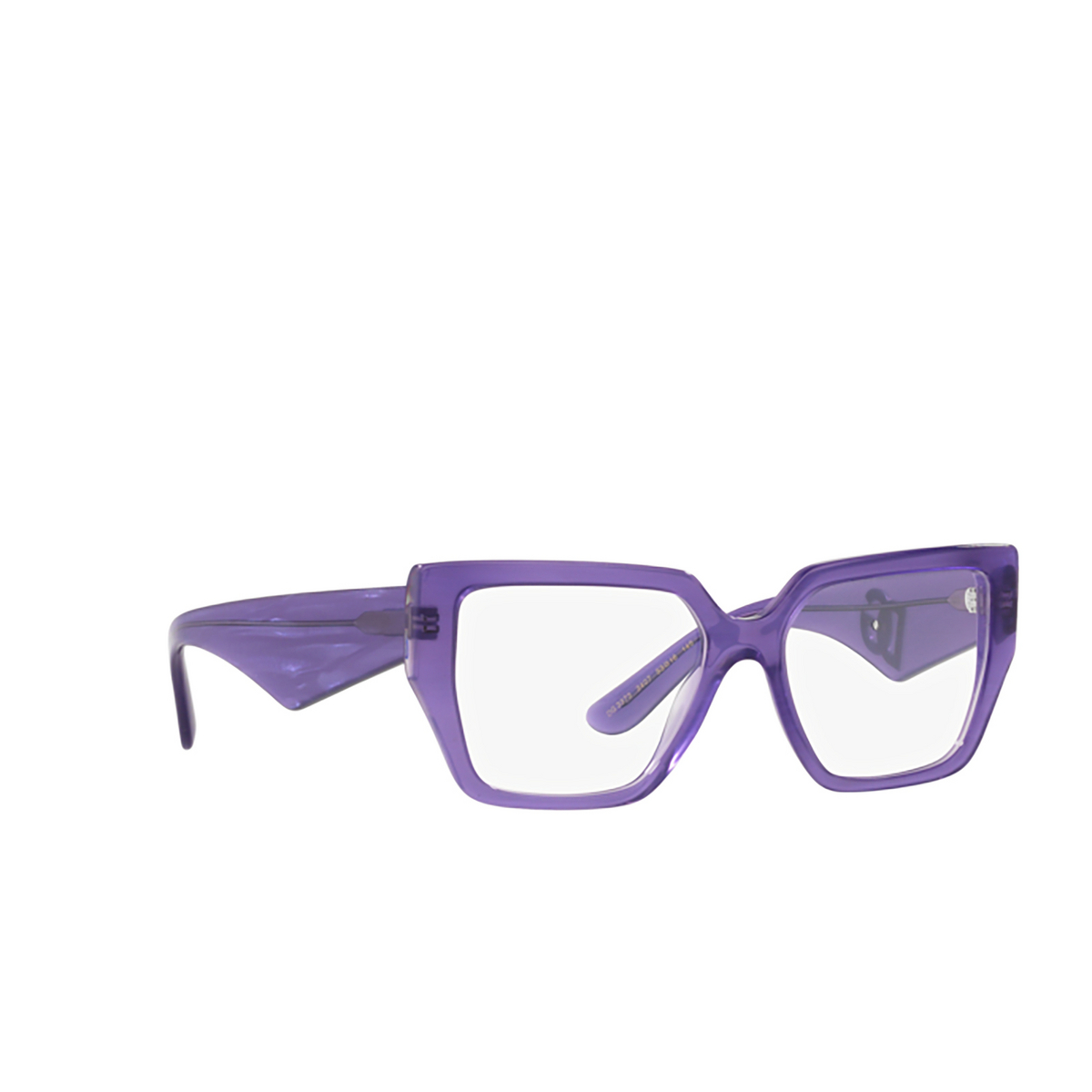 Dolce & Gabbana DG3373 Eyeglasses 3407 Fleur Purple - three-quarters view