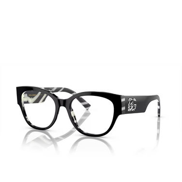 Occhiali da vista Dolce & Gabbana DG3377 3372 black on zebra - tre quarti