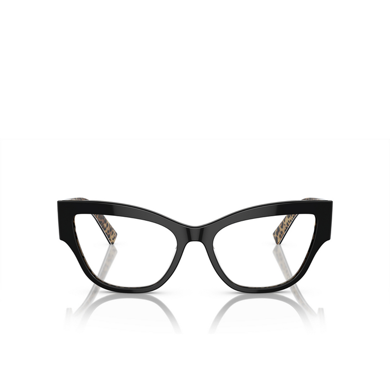 Dolce & Gabbana DG3378 Eyeglasses 3299 black on leo brown - 1/4