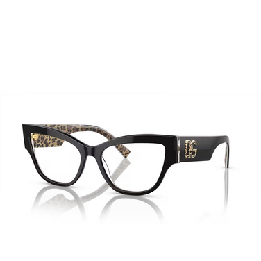 Occhiali da vista Dolce & Gabbana DG3378 3299 black on leo brown - tre quarti