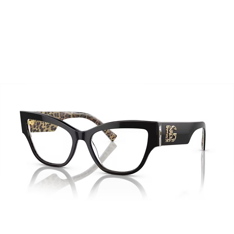 Dolce & Gabbana DG3378 Eyeglasses 3299 black on leo brown - 2/4