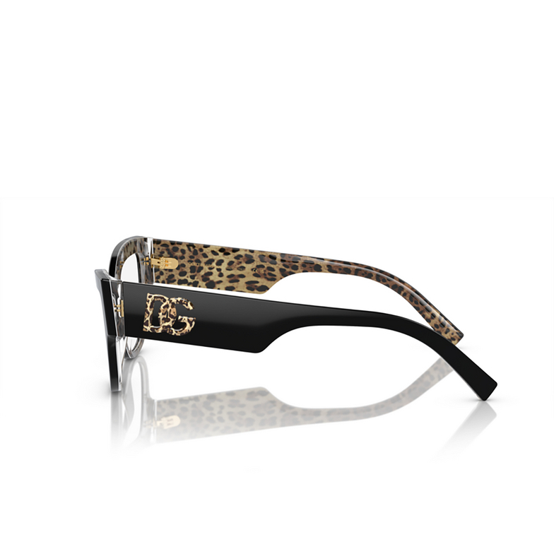 Dolce & Gabbana DG3378 Eyeglasses 3299 black on leo brown - 3/4