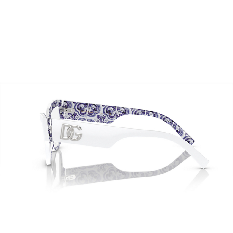 Dolce & Gabbana DG3378 Eyeglasses 3371 white on blue maiolica - 3/4