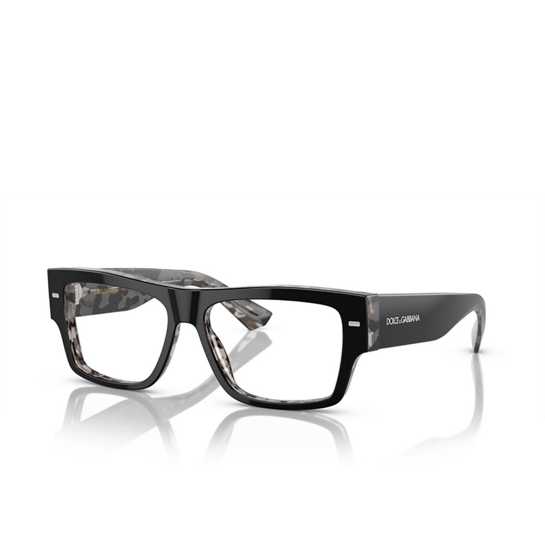 Dolce & Gabbana DG3379 Eyeglasses 3403 black on grey havana - 2/4