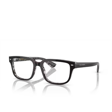 Dolce & Gabbana DG3380 Eyeglasses 3403 black on grey havana - three-quarters view