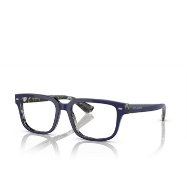 Dolce & Gabbana DG3380 Eyeglasses 3423 blue on blue havana - three-quarters view