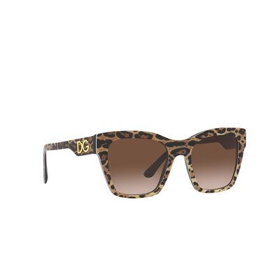 Dolce & Gabbana DG4384 Sunglasses 316313 leo brown on black - three-quarters view
