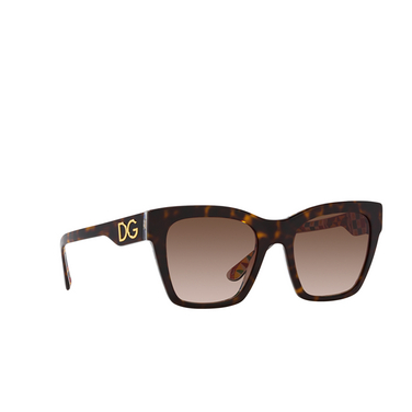 Dolce & Gabbana DG4384 Sonnenbrillen 321773 havana on white barrow - Dreiviertelansicht