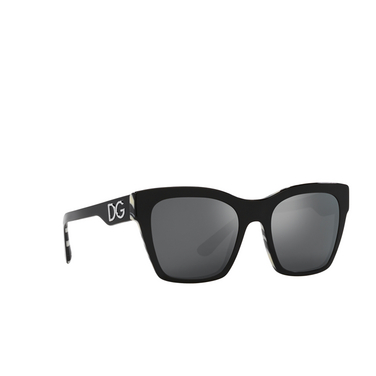 Dolce & Gabbana DG4384 Sunglasses 33726G black on zebra - three-quarters view