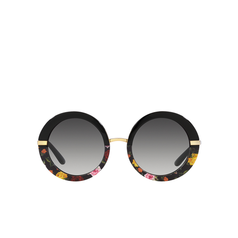 Dolce & Gabbana DG4393 Sunglasses 34008G black on winter flowers print - 1/4