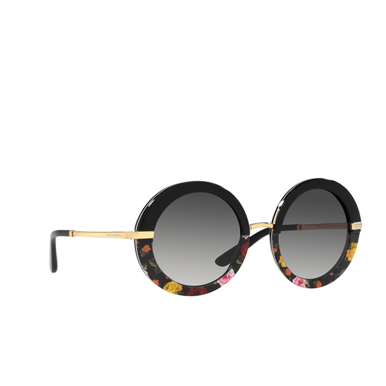 Dolce & Gabbana DG4393 Sunglasses 34008G black on winter flowers print - 2/4