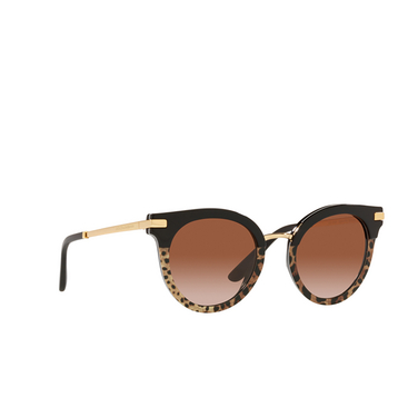 Lunettes de soleil Dolce & Gabbana DG4394 324413 black/leo print - Vue trois quarts