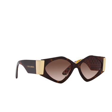Gafas de sol Dolce & Gabbana DG4396 321713 havana on white barrow - Vista tres cuartos