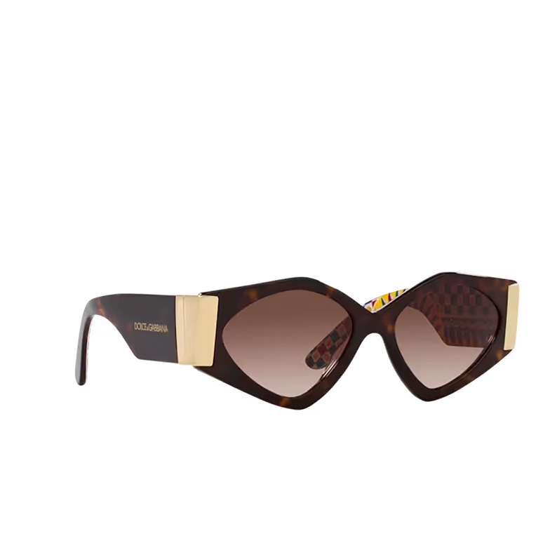 Dolce & Gabbana DG4396 Sunglasses 321713 havana on white barrow - 2/4