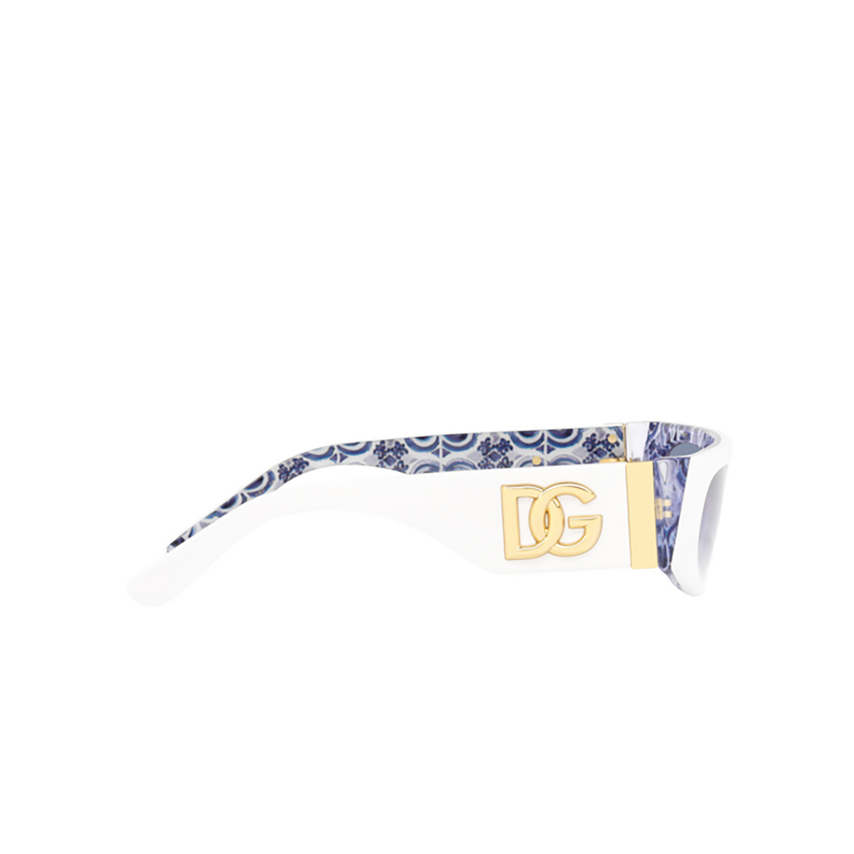 Occhiali da sole Dolce & Gabbana DG4411 337119 White On Blue Maiolica - anteprima prodotto 3/4