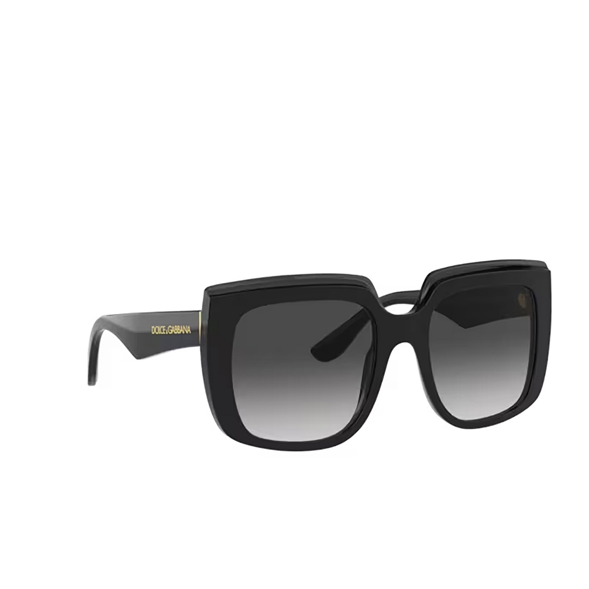 Dolce & Gabbana DG4414 Sunglasses 501/8G Black on transparent black - three-quarters view