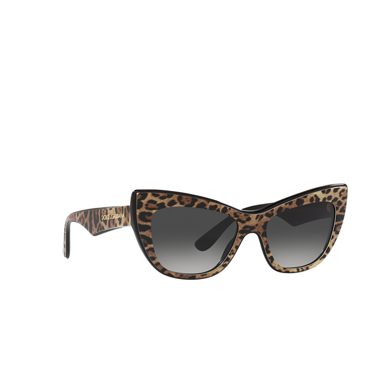 Dolce & Gabbana DG4417 Sunglasses 31638G Leo Brown / Black - three-quarters view