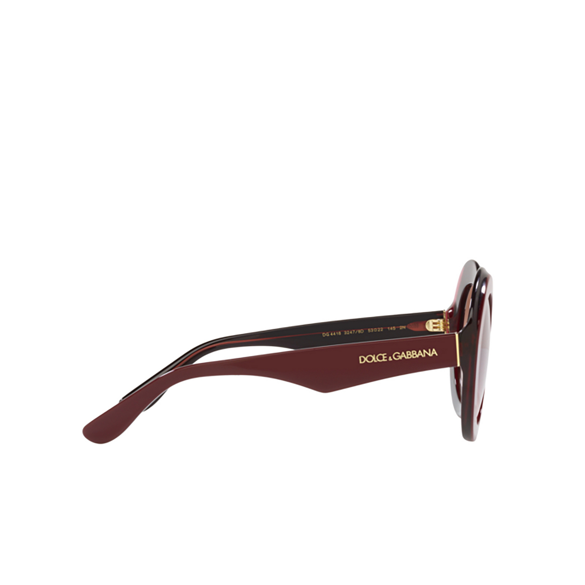 Occhiali da sole Dolce & Gabbana DG4418 32478D Bordeaux / Transparent Bordeaux - anteprima prodotto 3/4