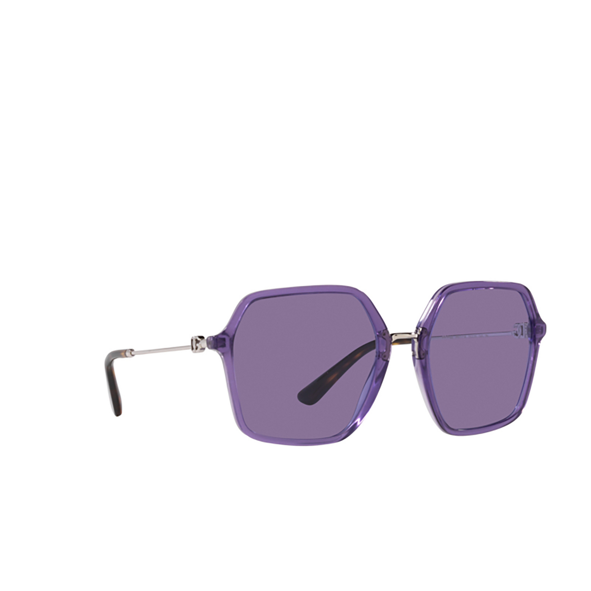 Dolce & Gabbana DG4422 Sunglasses 34071A Fleur Purple - three-quarters view