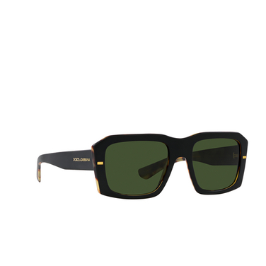 Dolce & Gabbana DG4430 Sunglasses 340471 matte black on yellow havana - three-quarters view