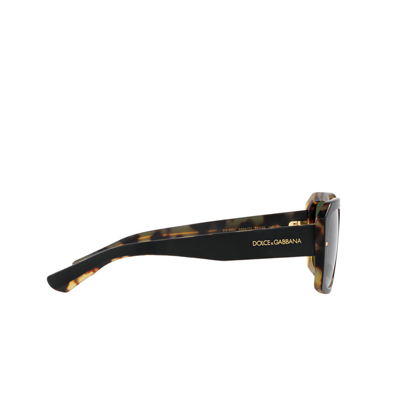 Dolce & Gabbana DG4430 Sunglasses 340471 matte black on yellow havana - 3/4