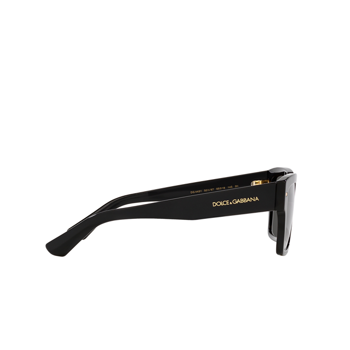 Occhiali da sole Dolce & Gabbana DG4431 501/87 Black - anteprima prodotto 3/4