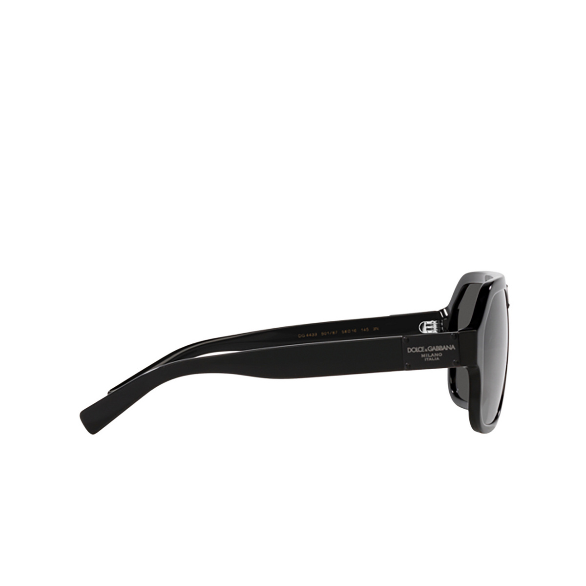 Occhiali da sole Dolce & Gabbana DG4433 501/87 Black - anteprima prodotto 3/4