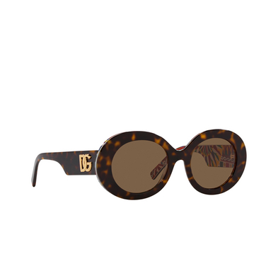 Dolce & Gabbana DG4448 Sunglasses 321773 havana on white barrow - three-quarters view