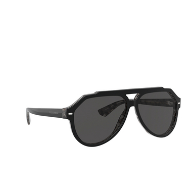 Dolce & Gabbana DG4452 Sunglasses 340387 black on grey havana - three-quarters view