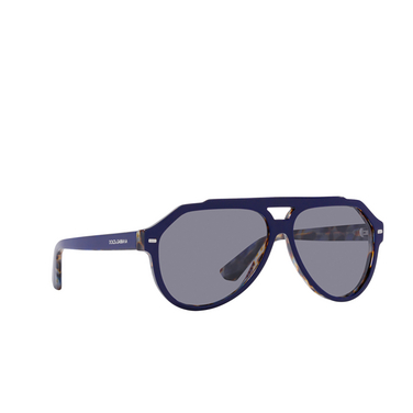 Dolce & Gabbana DG4452 Sunglasses 3423/1 blue on blue havana - three-quarters view