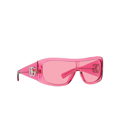 Occhiali da sole Dolce & Gabbana DG4454 314884 pink transparent - tre quarti