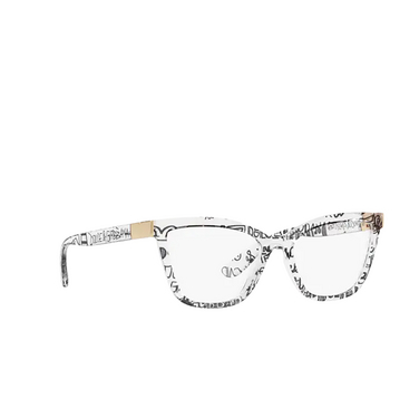 Dolce & Gabbana DG5076 Eyeglasses 3314 transparent graffiti - three-quarters view