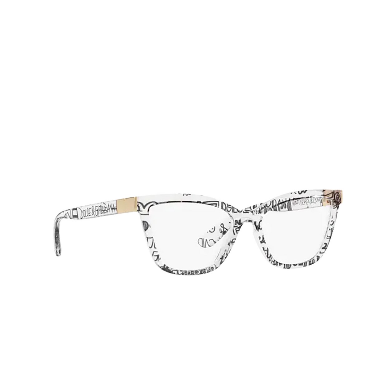 Dolce & Gabbana DG5076 Eyeglasses 3314 Transparent Graffiti - three-quarters view