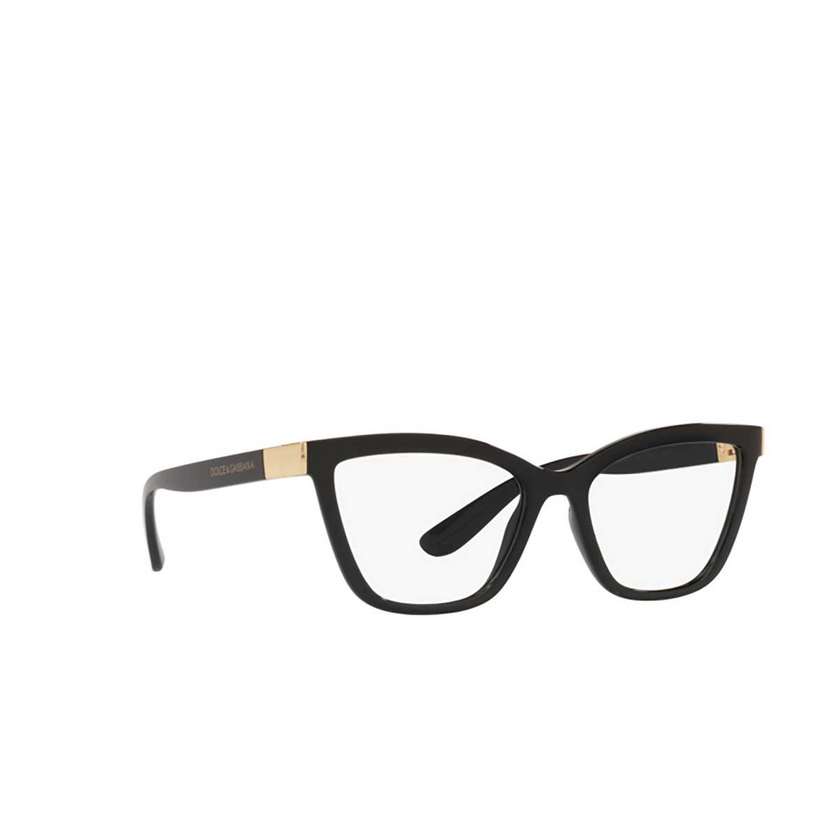 Dolce & Gabbana DG5076 Eyeglasses 501 Black - three-quarters view