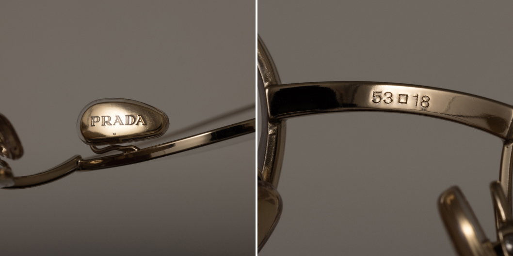 Authenticate metal Prada sunglasses
